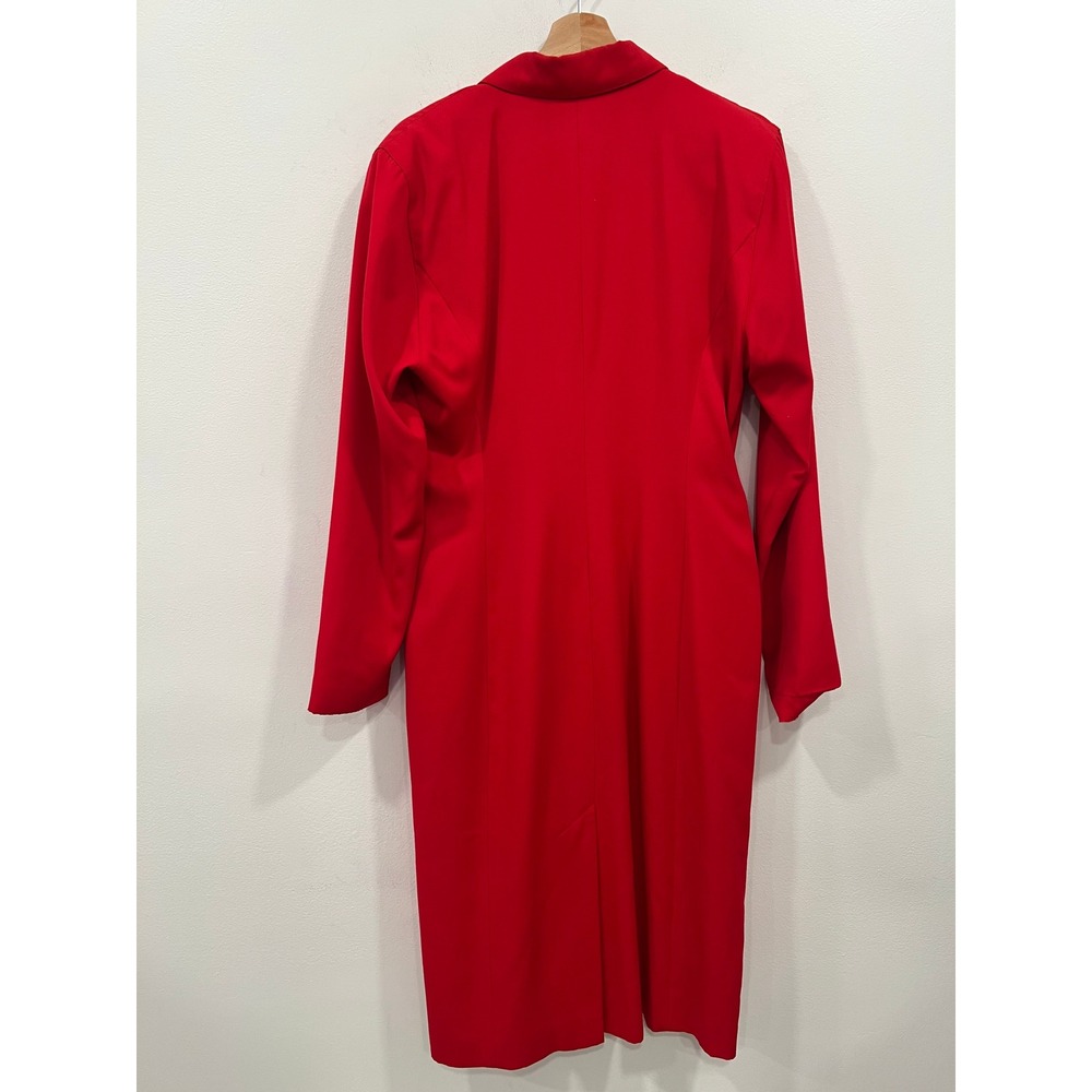 Vintage Kasper ASL Blazer Dress Womens SZ 10 Red Double Breasted Gold Buttons - Picture 3 of 15
